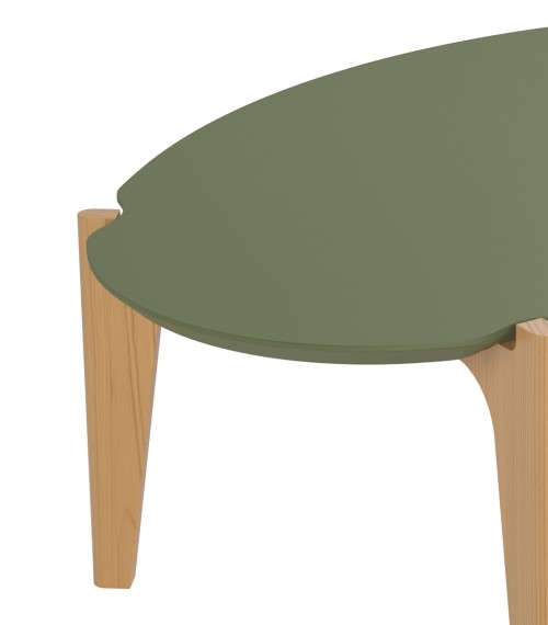Left-side view of the Florida centre table, highlighting the tabletop and legs