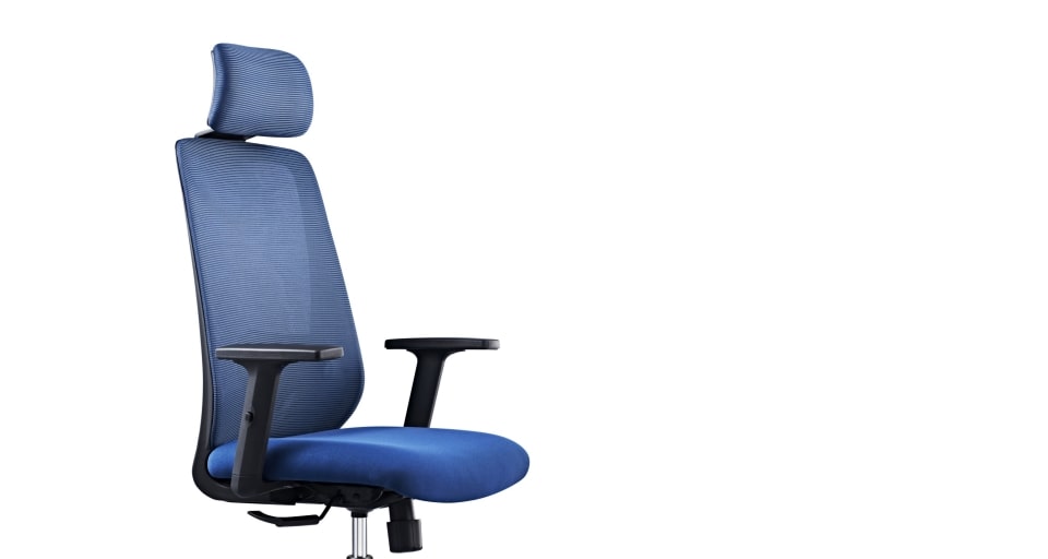 Upper section of blue Office Chair HT-302AX on white background